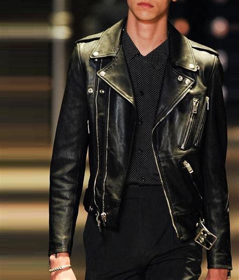 ysl men's black jacket|saint laurent leather jacket men.